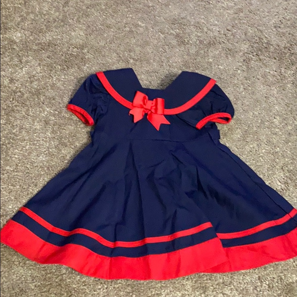 Blue and red dress